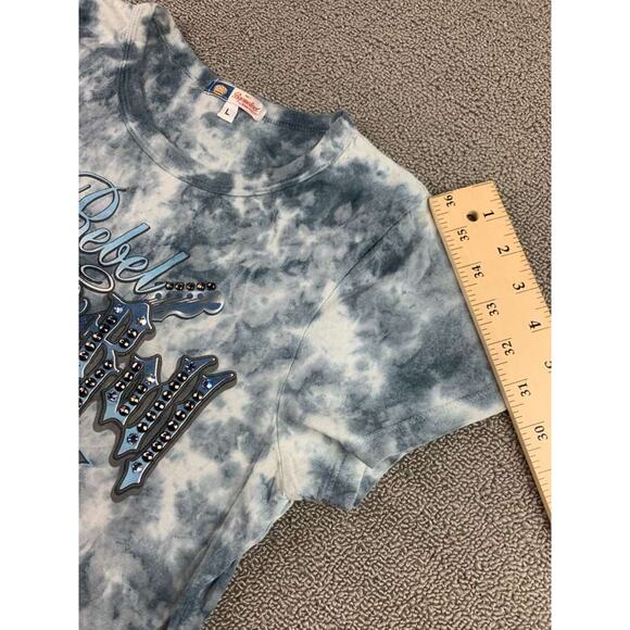 Bejeweled by Susan Fixel Womens Large T Shirt Tie Dye Rhinestone Rock Graphic - Picture 7 of 7